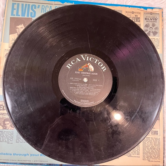 ELVIS PRESLEY Vintage Vinyl Record w/ Cover - Christmas Album - LSP-1961(e) - Picture 9 of 12